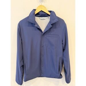 Peter Millar Spring Soft Jacket Blue Snap Front‎ Coach Jacket Mens Small